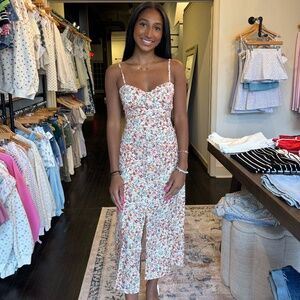 NWT Rosie Posie Floral Lace Up Midi Dress Large